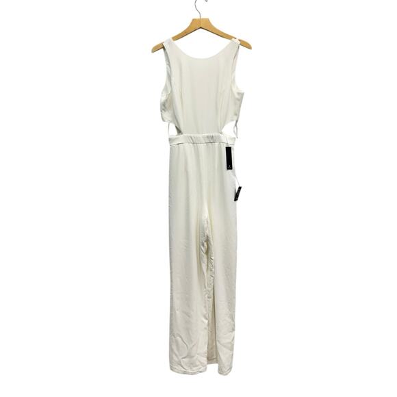 Lulus Moments to Remember White Sleeveless Wide-Leg Cutout Jumpsuit size S NWT - Picture 5 of 6